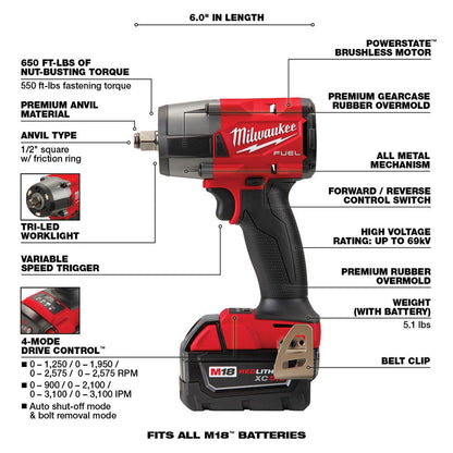 18V M18 FUEL Lithium-Ion Brushless Cordless 7-Tool Combo Kit 5.0 Ah