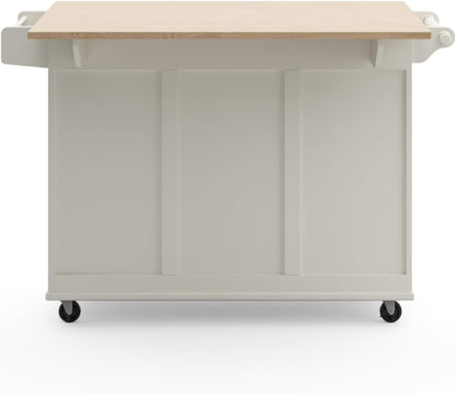 Homestyles Dolly Madison Mobile Kitchen Island Cart, Drop Leaf Breakfast Bar