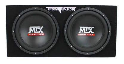 MTX 12" Dual Loaded Car Subwoofer w/Sub Box, Amplifier, & QPower Wiring Kit