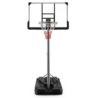 Portable Outdoor Basketball Hoop 64''-79'' Adjustable Poolside Basketball Goal System with 44" Backboard Wheeled Fillable Base