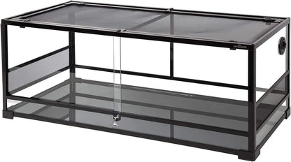 REPTI ZOO 67 Gallon Reptile Terrarium, Sliding Glass Doors, 48"x18"x18"