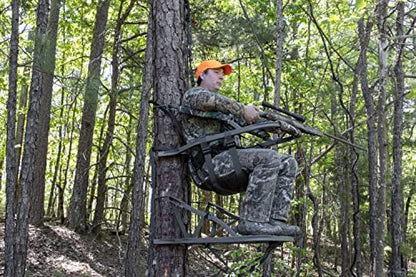 Summit Viper SD Climbing Treestand Lightweight Aluminum, Foam Padded Seat, 300 lbs Capacity, Includes Safety Harness