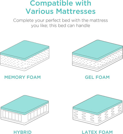 Best Choice Products Ergonomic Twin XL Size Adjustable Bed Frame, Electric Base w/Wireless Remote Control, Nightlight, Massager, 2 USB Ports
