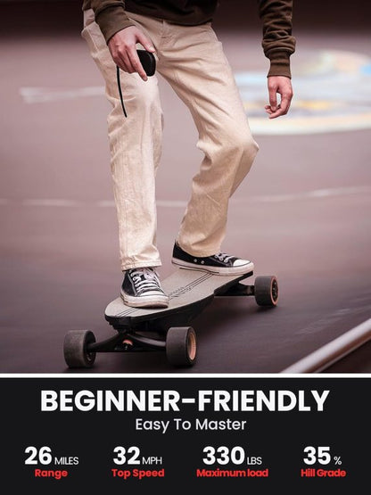Caribou Electric Skateboard 32 MPH, 26 Mile Range, Dual 1000W Motors, Longboard for Adults & Teens, 6-Month Warranty