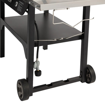 Cuisinart Outdoor Wok Station, 50,000 BTU Propane Outdoor Wok Burner w Prep Table, 14 Carbon Steel Wok for Stir Fry, Searing, BBQ Black