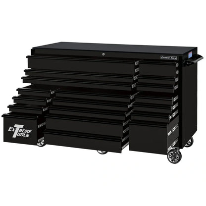 Extreme Tools RX250 Series 72-in x 30-in Roller Cabinet 19-Drawer 250 lb Drawer Slides