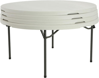 Lifetime 5' Round Folding Table (4 Pack), Commercial Grade, White