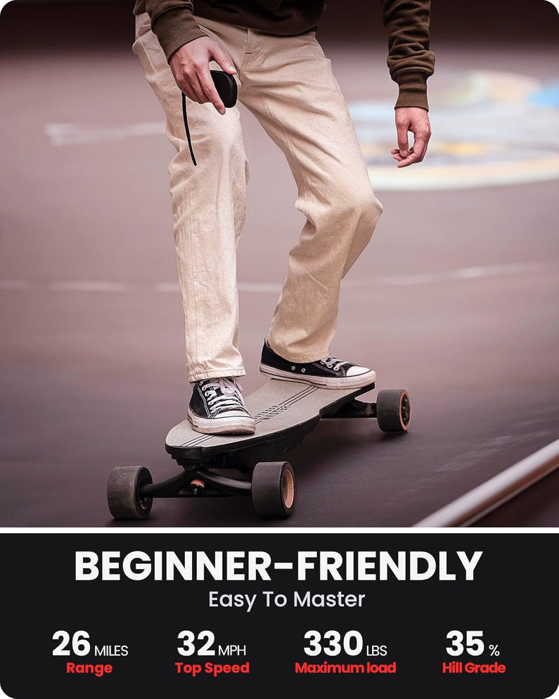 Caribou Electric Skateboard – 32 MPH, 26 Mile Range, Dual 1000W Motors, Longboard for Adults & Teens, 6-Month Warranty