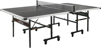 Inside Professional MDF Indoor Ping Pong Table with Quick Clamp Table Tennis Net and Post Set - 10 Minute Easy Assembly - Tournament Quality - Foldable with Single Player Playback Mode